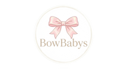 Logo of BowBabys with a pink bow on a white background