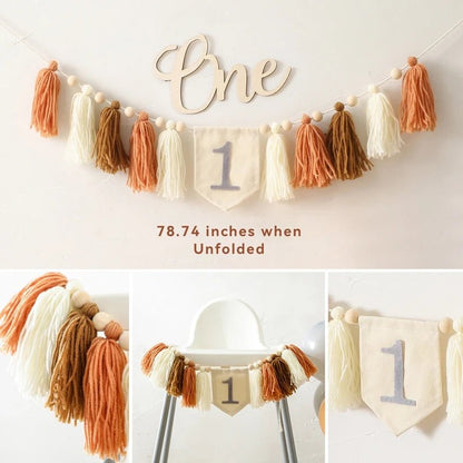 Decorative banner with tassels and &