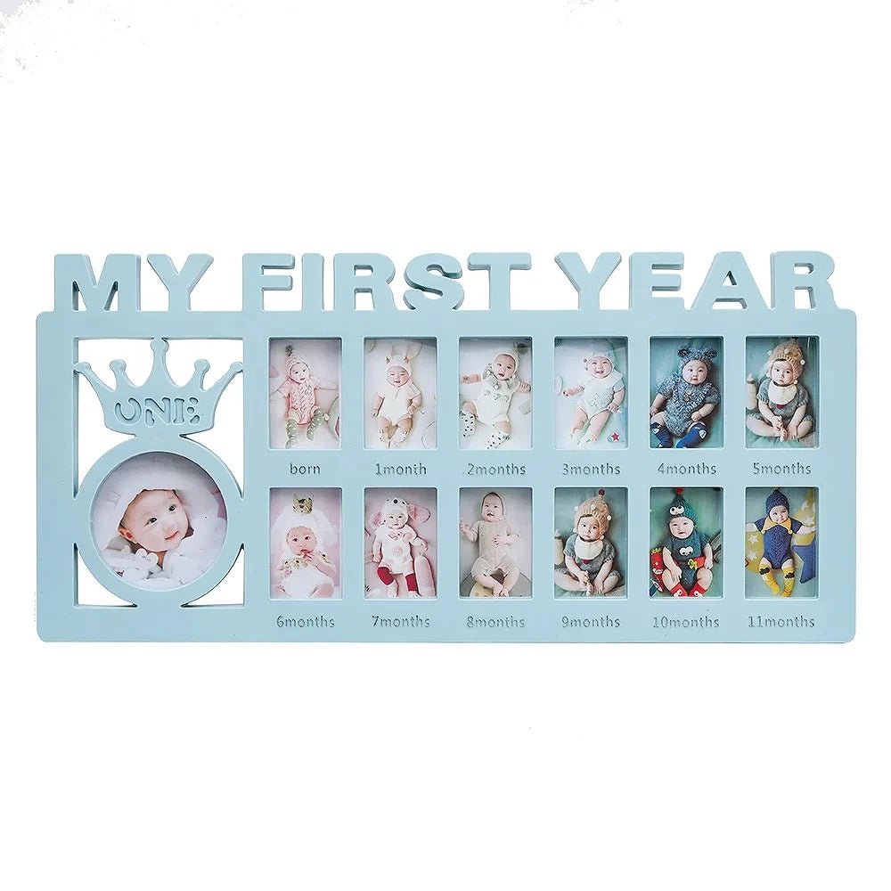 Baby milestone photo frame with &