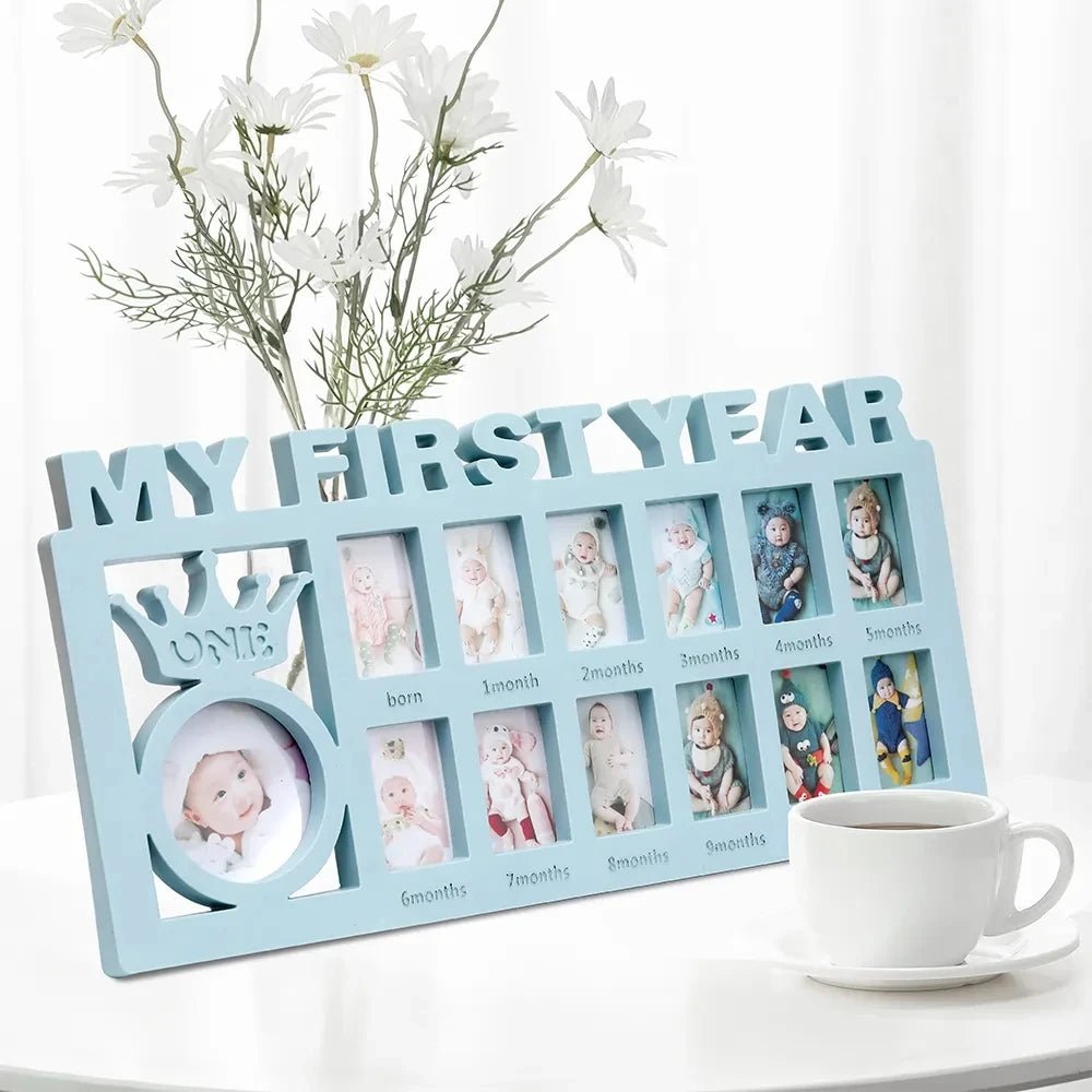 Baby milestone frame with photos of a baby&