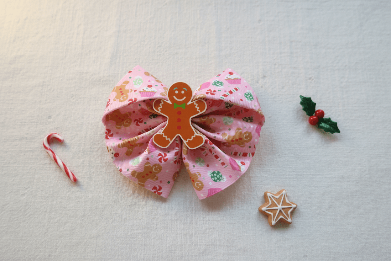 Gingerbread Candy Hair Bow Lifestyle 2