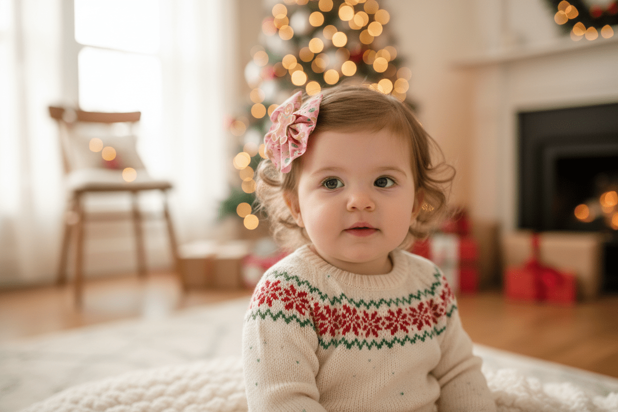 Gingerbread Candy Hair Bow Lifestyle 1