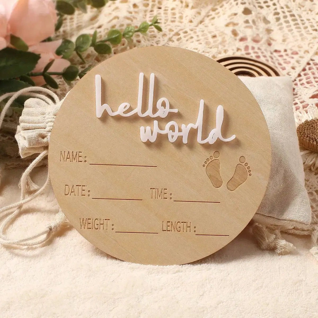 Wooden plaque with &