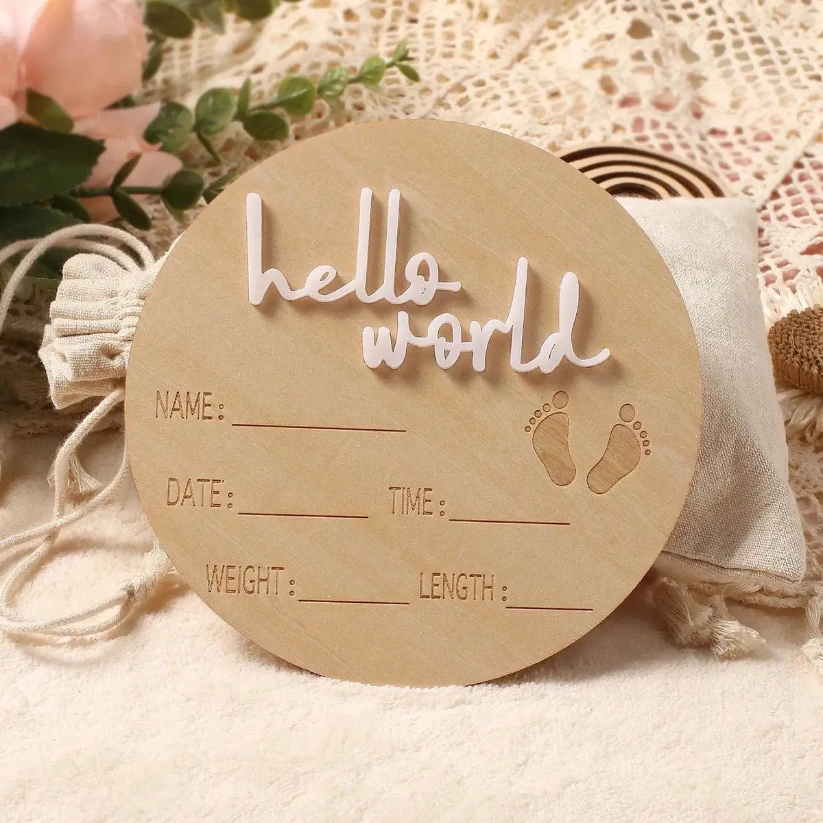 Wooden plaque with &