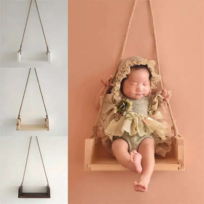 Newborn Photo Prop Wooden Swing Board Studio - BowBabys