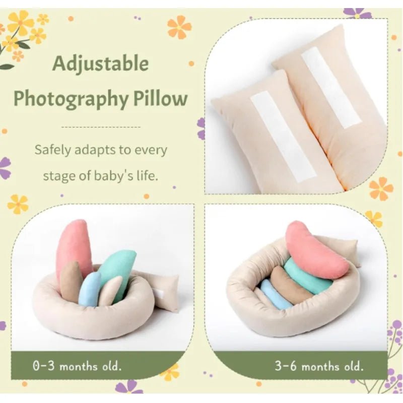Newborn Photo Props 6pc Posing Pillow Basket Set--BowBabys