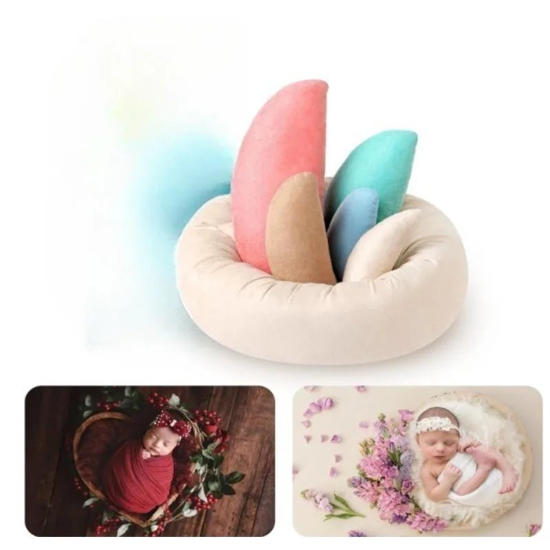 Newborn Photo Props 6pc Posing Pillow Basket Set--BowBabys