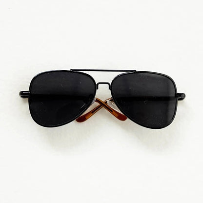 Black sunglasses on a white background