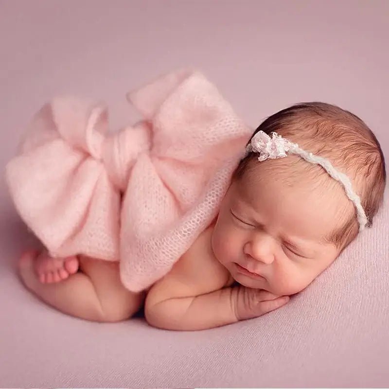Newborn Photo Props – Butterfly Belt &amp; Lace Bow Set - newborn photo props - BowBabys