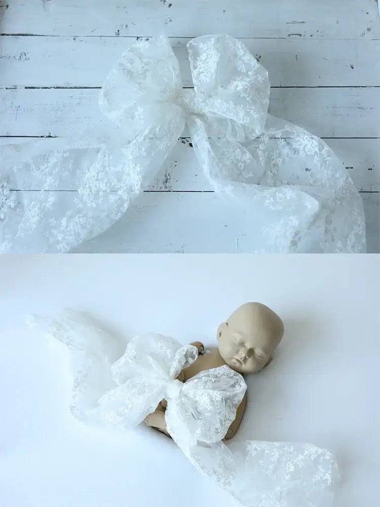 Newborn Photo Props – Butterfly Belt &amp; Lace Bow Set - newborn photo props - BowBabys