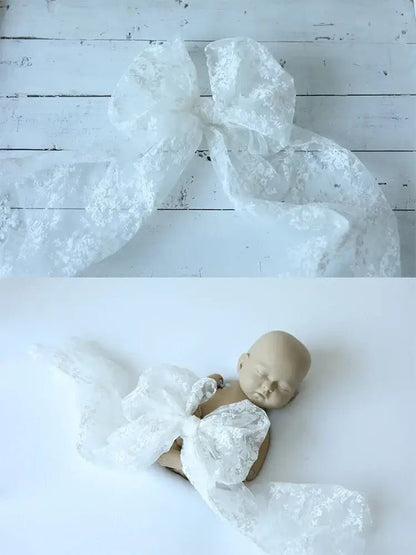 Newborn Photo Props – Butterfly Belt &amp; Lace Bow Set - newborn photo props - BowBabys