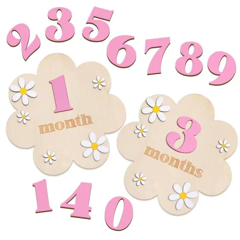 Baby milestone stickers with numbers and &