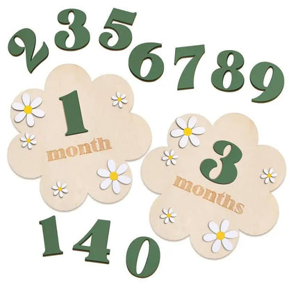 Baby milestone cards with numbers and &