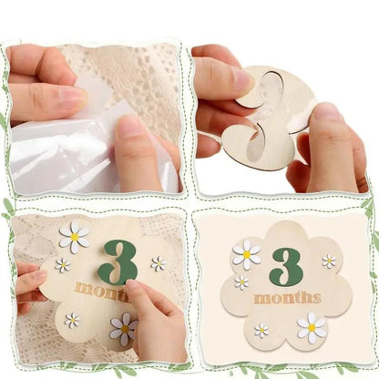 Baby milestone cards with &